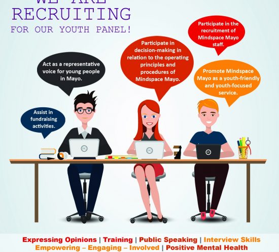 Mindspace Mayo recruiting young people for youth panel - poster
